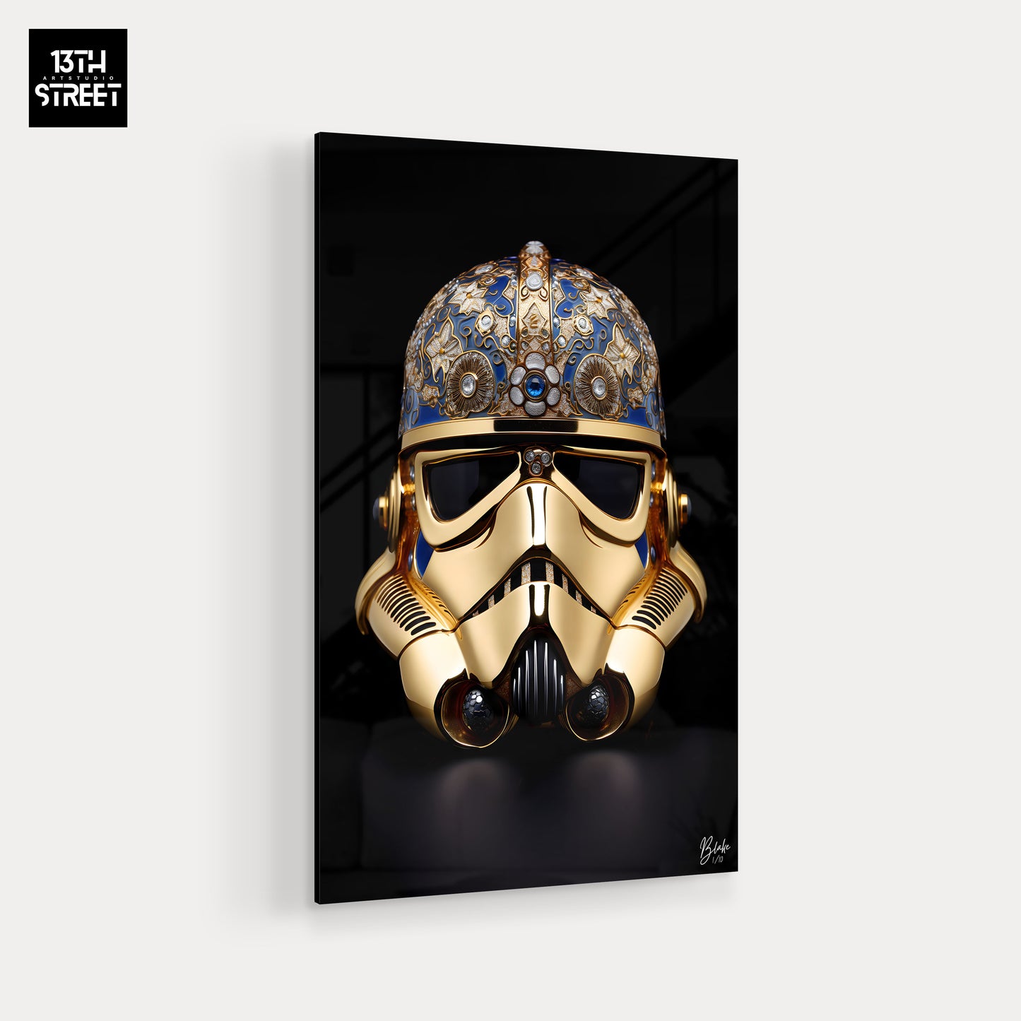 Blake - Head Stormtrooper V.Gold - Plexiglass 40x60x0.3cm
