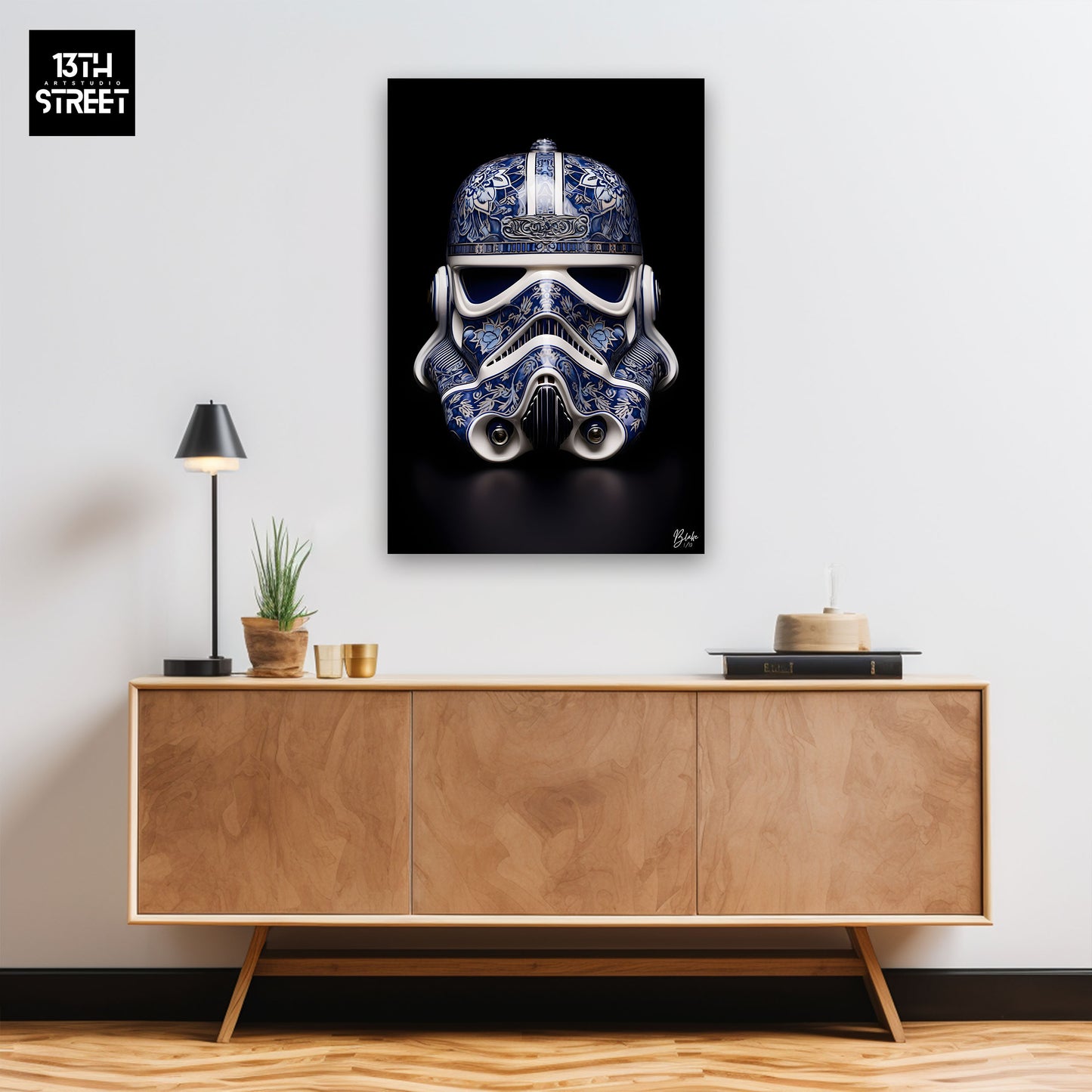 Blake - Head stormtrooper V.Porcelain - Plexiglass 40x60x0.3cm