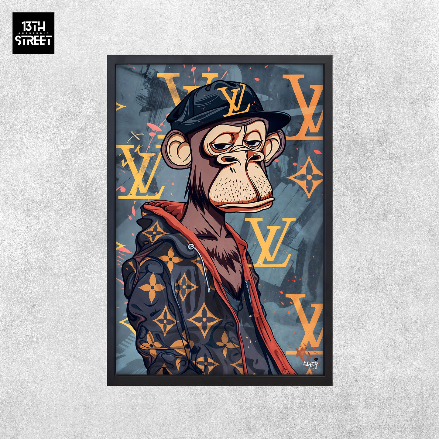 Faker - Bored Monkey Louis Vuitton - Canvas 40x60x2cm