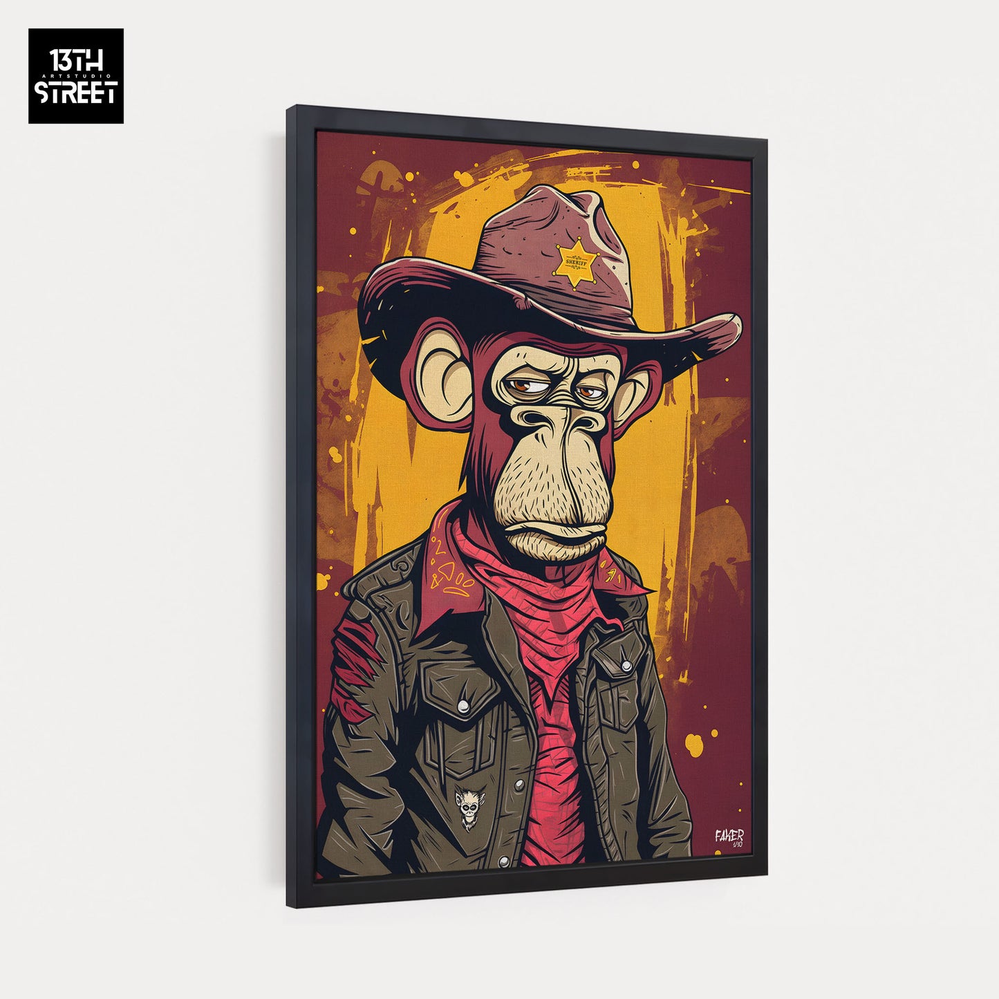 Faker - Bored Monkey Sheriff - Canvas 40x60x2cm