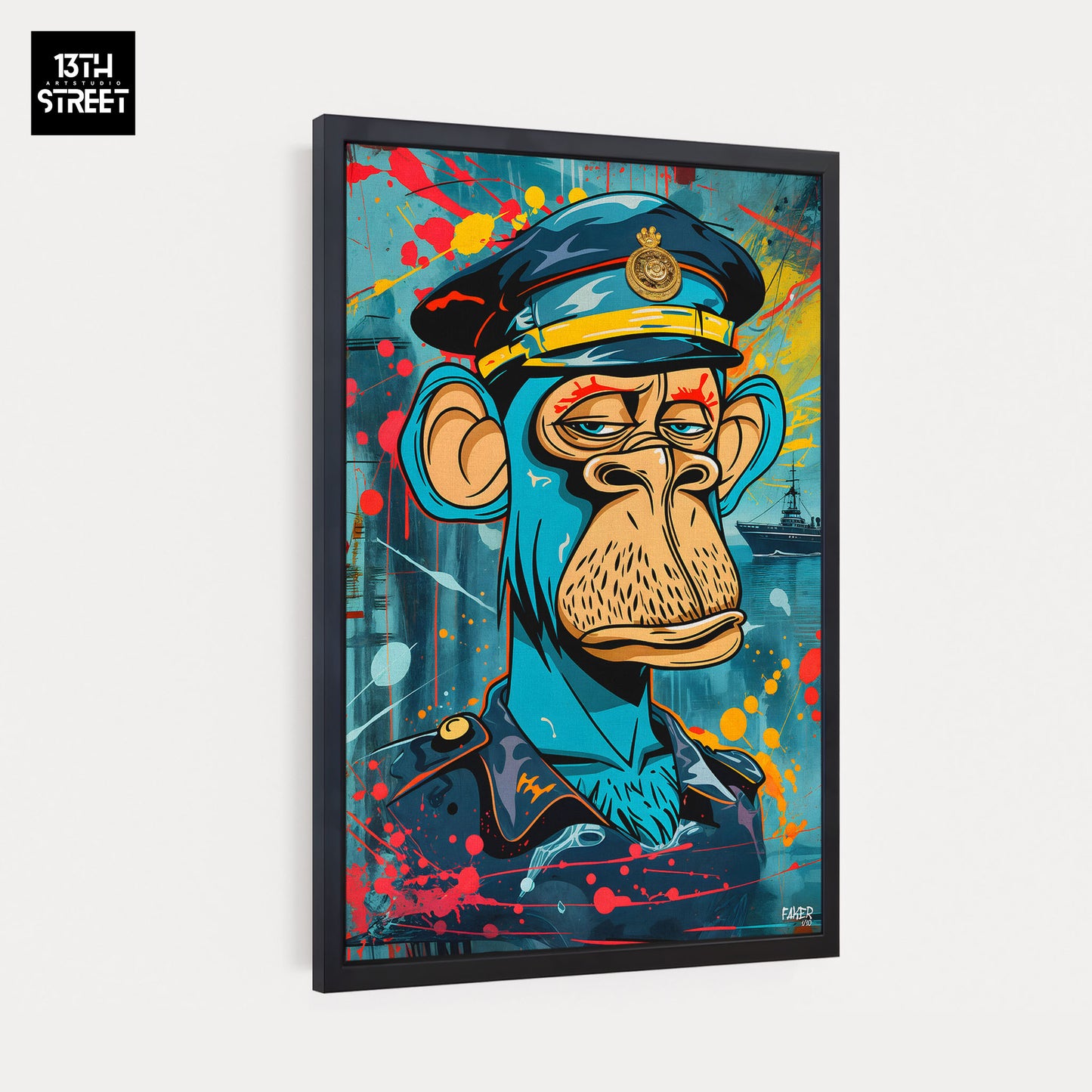 Faker - Bored Monkey Captain Boat - Canvas 40x60x2cm