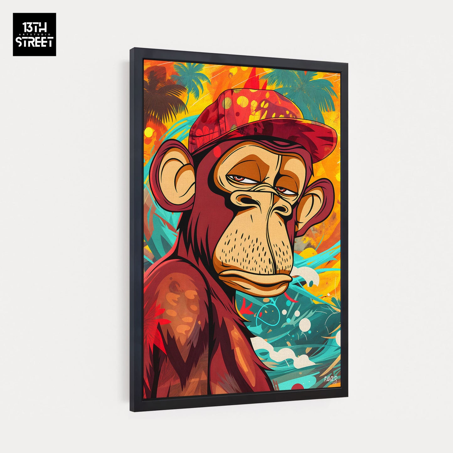 Faker - Bored Monkey Surfer - Canvas 40x60x2cm