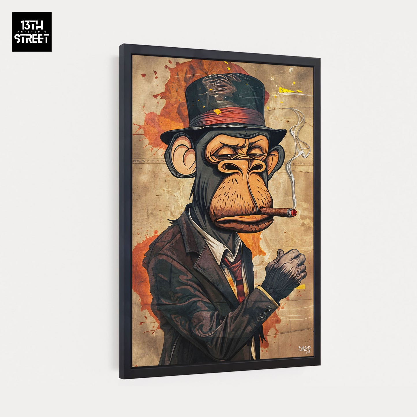 Faker - Bored Monkey Gentlaman Smoker - Canvas 40x60x2cm