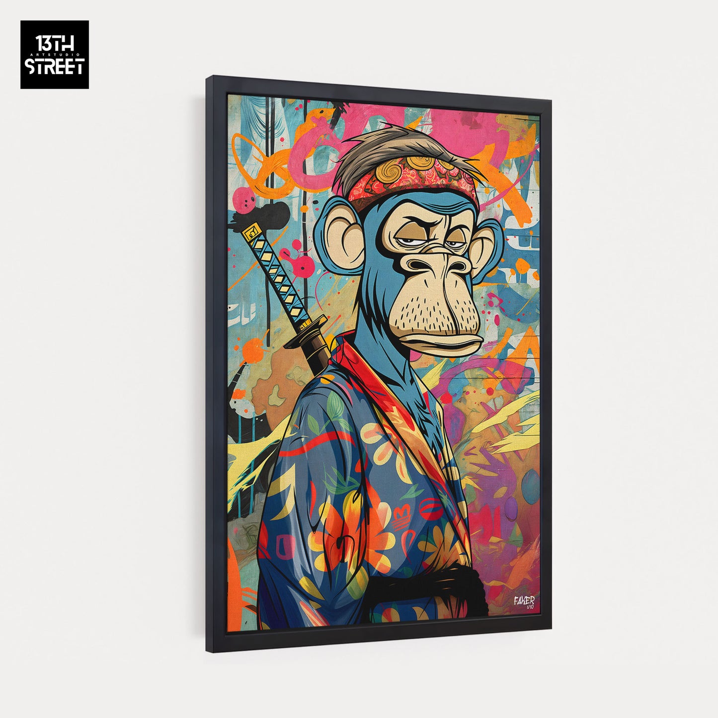Faker - Bored Monkey Samurai - Canvas 40x60x2cm