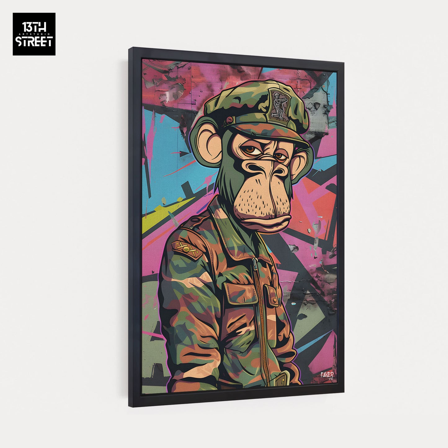 Faker - Bored Monkey Soldier - Canvas 40x60x2cm