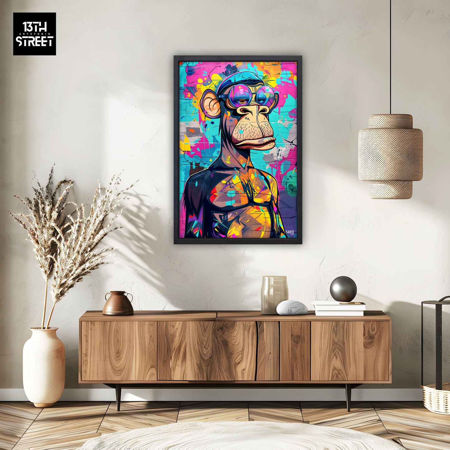 Faker - Bored Monkey Artist Painter - Canvas 40x60x2cm