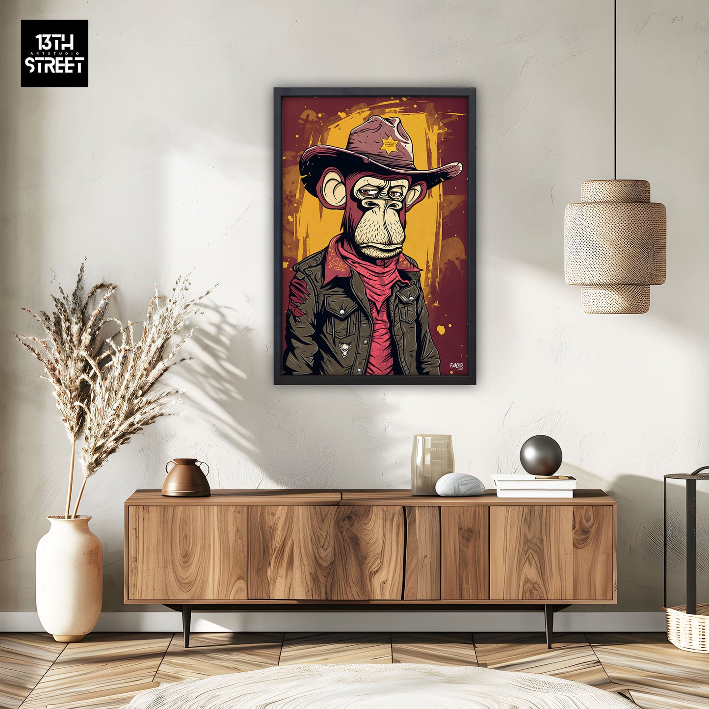 Faker - Bored Monkey Sheriff - Canvas 40x60x2cm