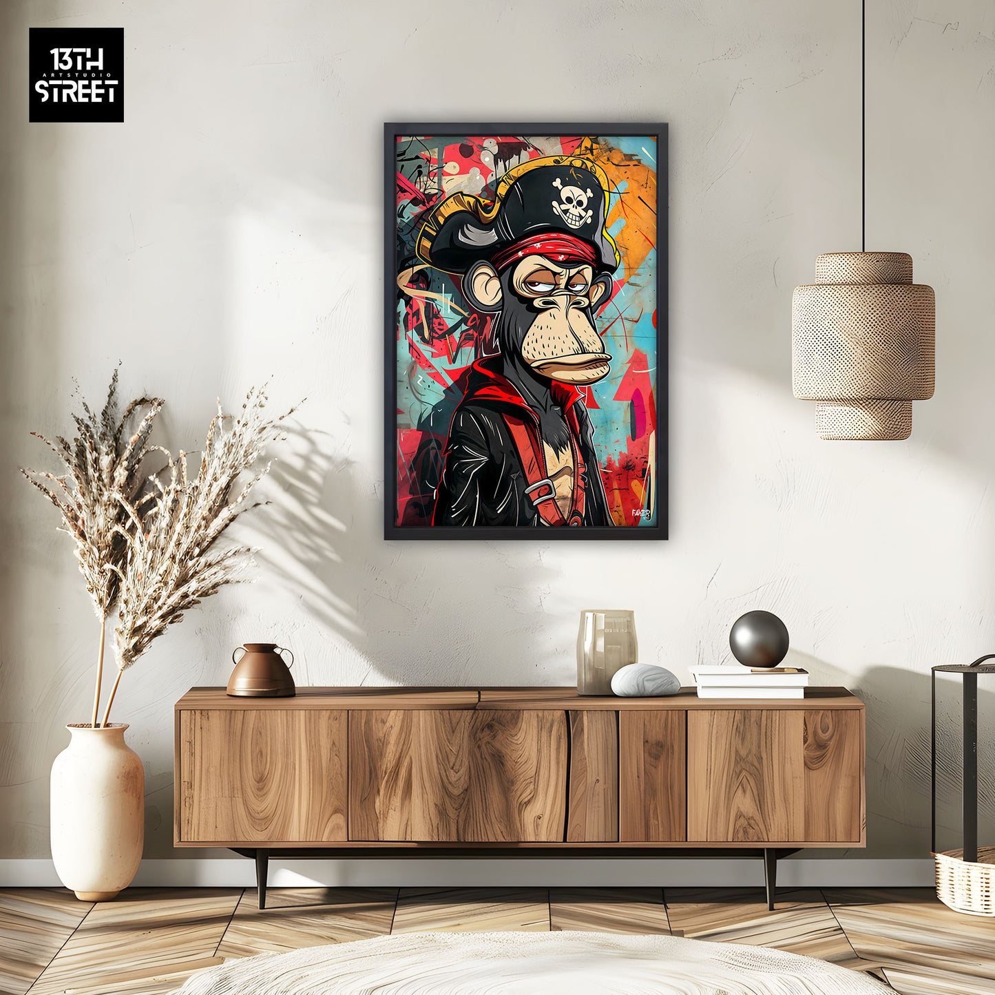 Faker - Bored Monkey Pirate - Canvas 40x60x2cm