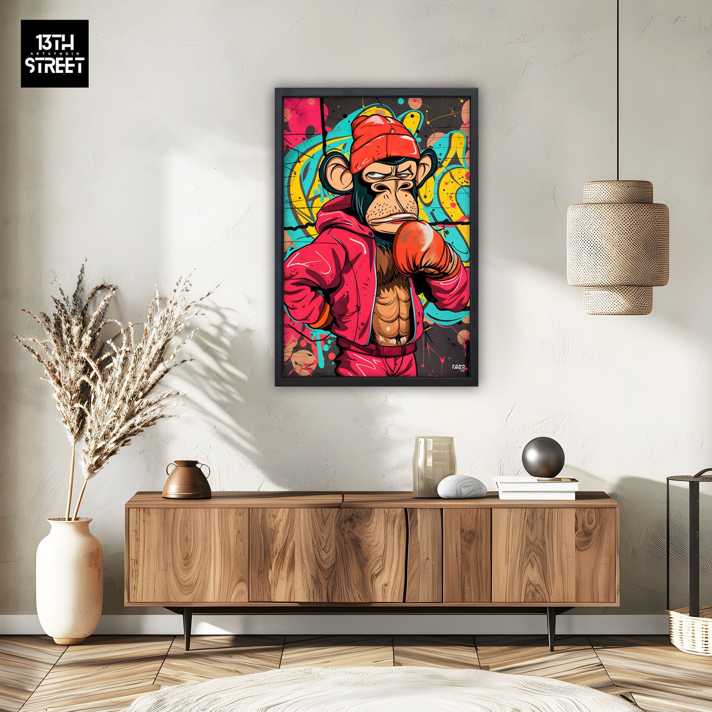 Faker - Bored Monkey Boxer - Toile 40x60x2cm