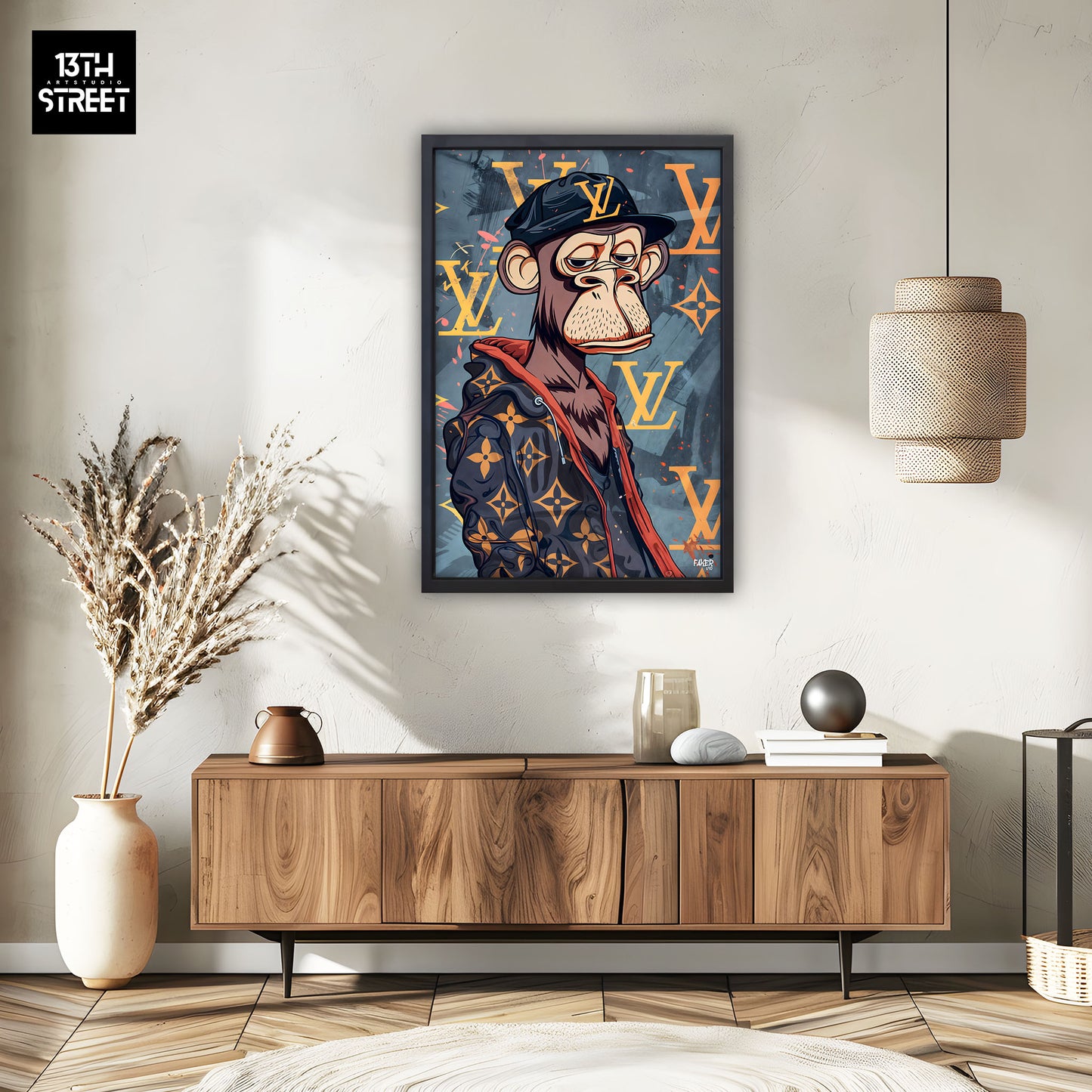 Faker - Bored Monkey Louis Vuitton - Canvas 40x60x2cm