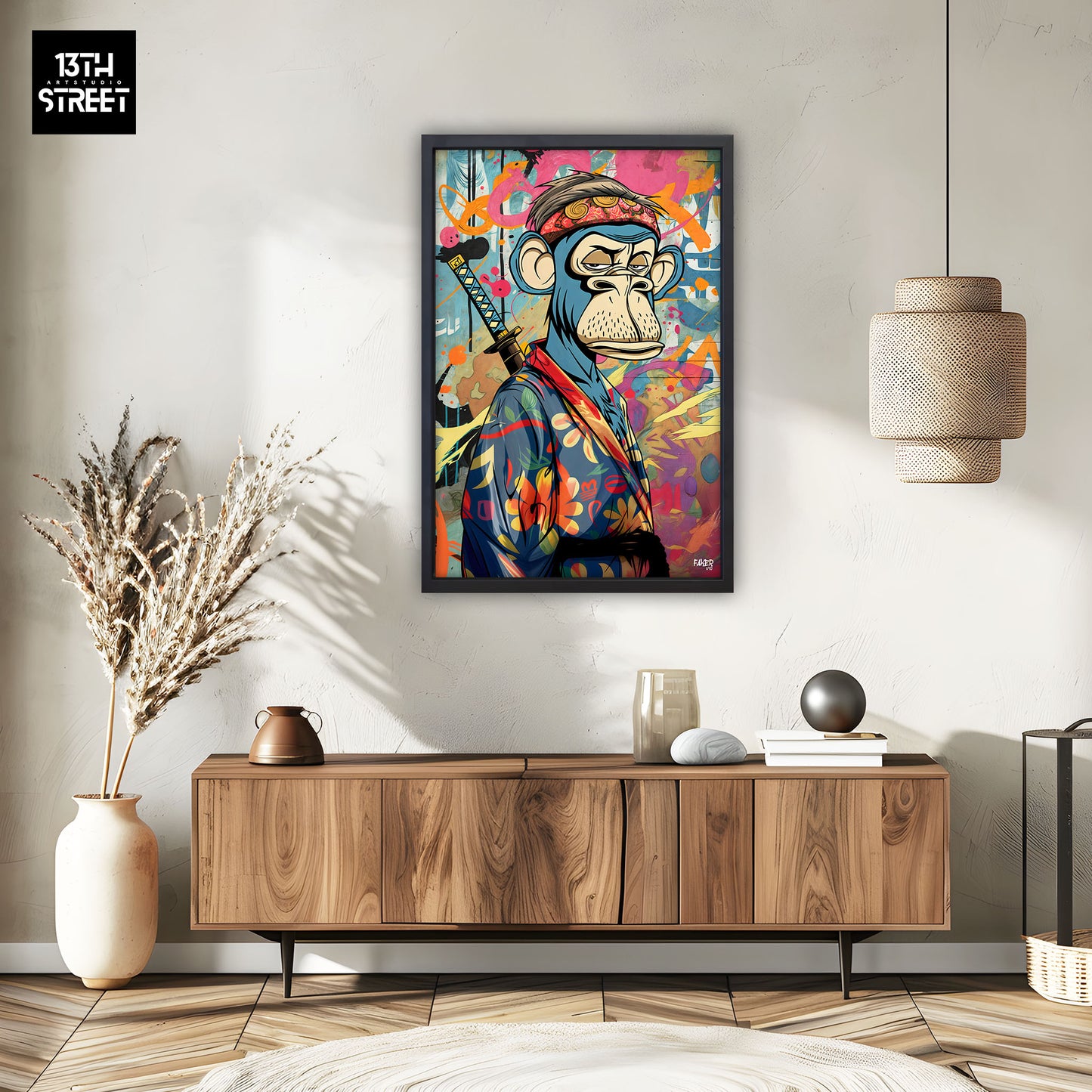 Faker - Bored Monkey Samurai - Canvas 40x60x2cm
