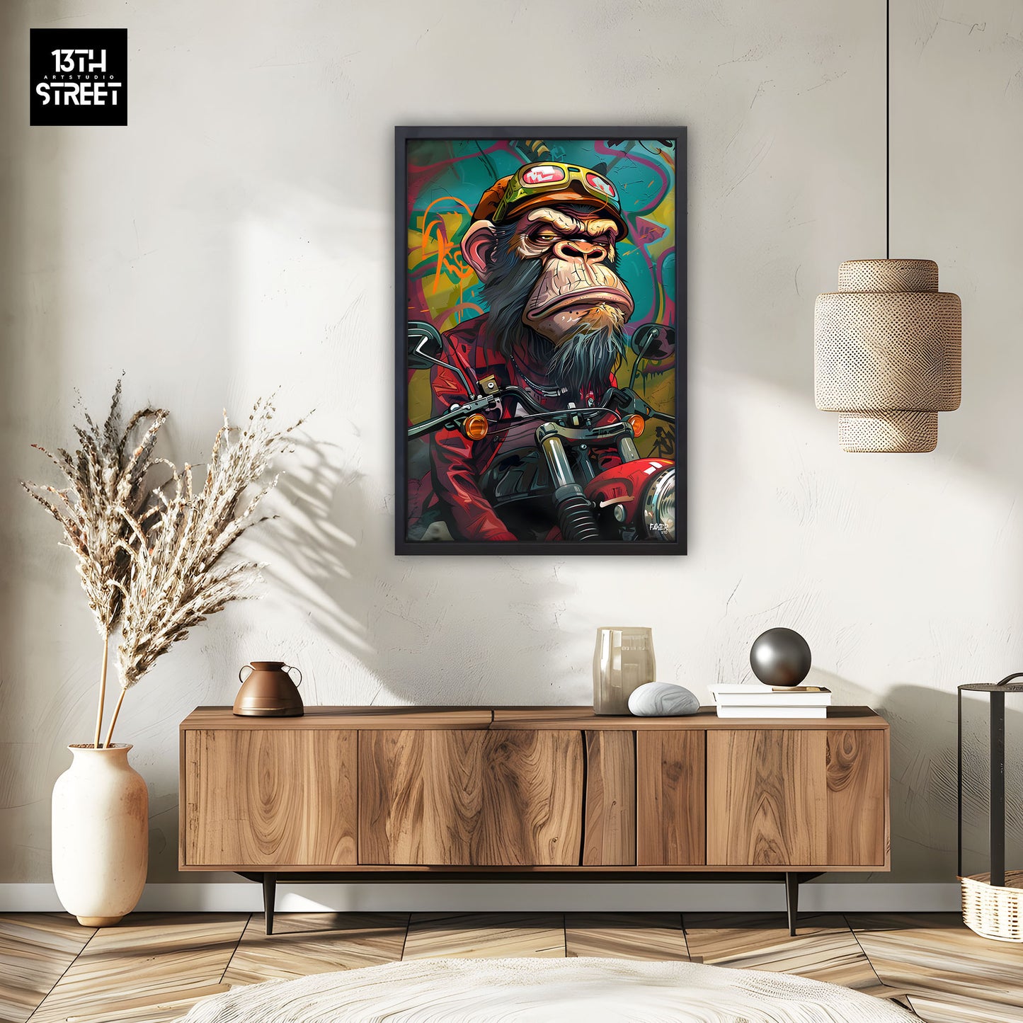 Faker - Bored Monkey Biker - Canvas 40x60x2cm