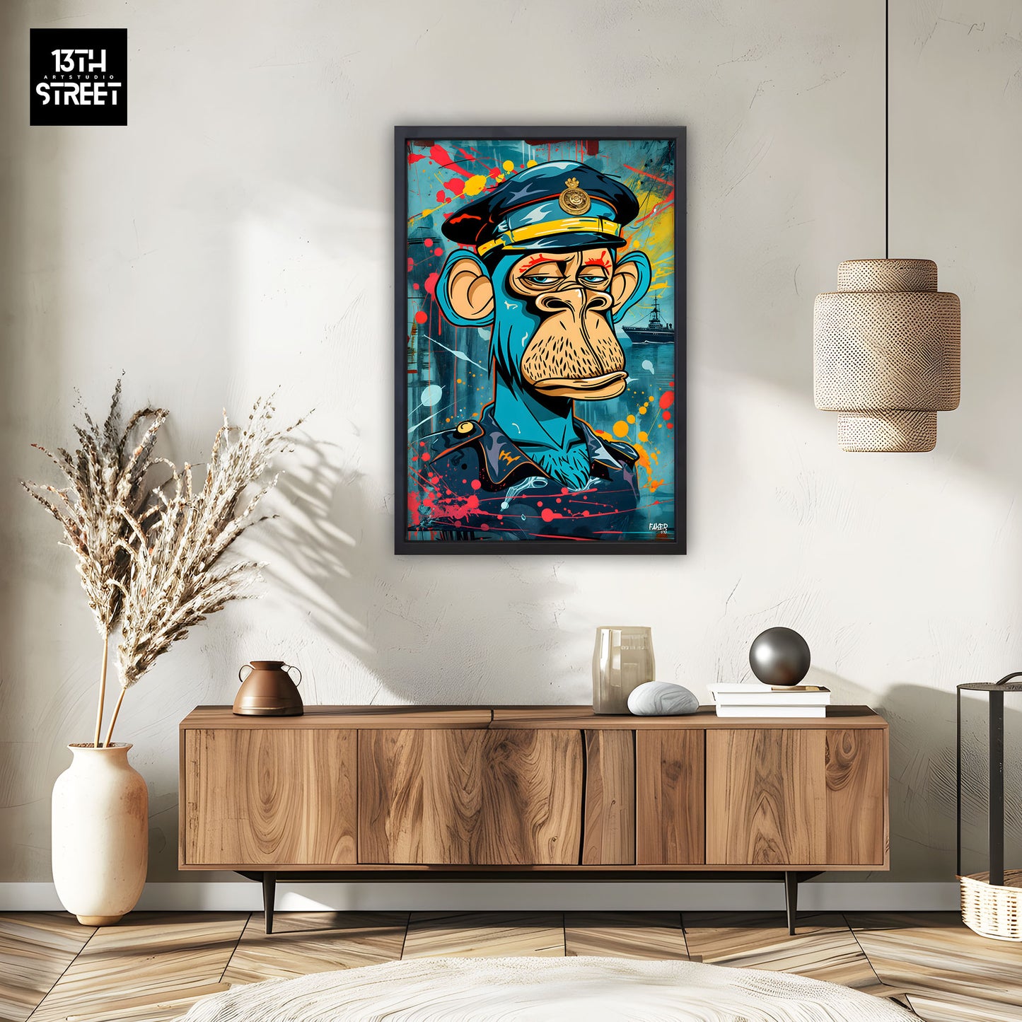 Faker - Bored Monkey Captain Boat - Canvas 40x60x2cm