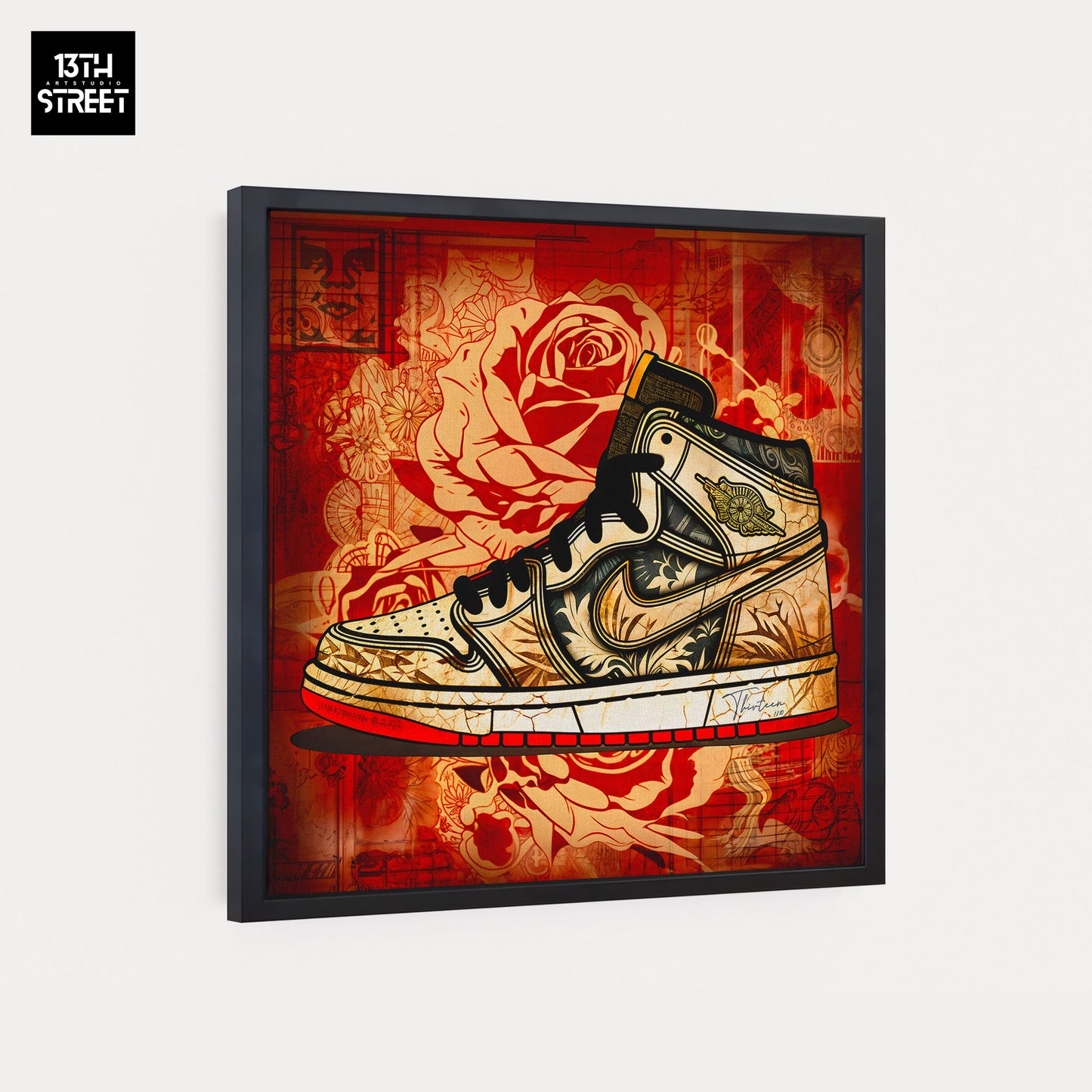 Thirteen - Nike Jordan by Shepard Fairey - Canvas 40x40x2cm