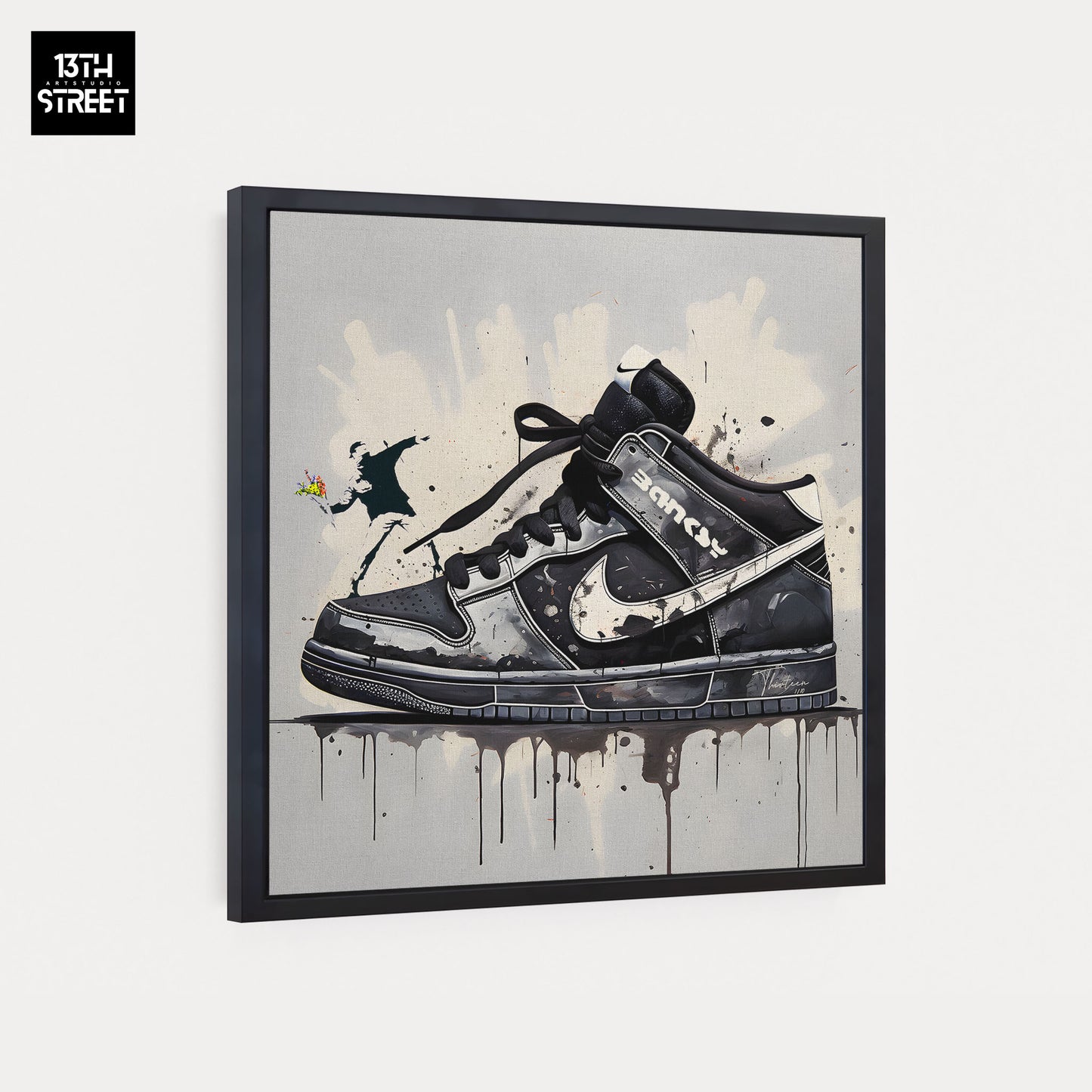 Thirteen - Nike Jordan by Banksy - Canvas 40x40x2cm