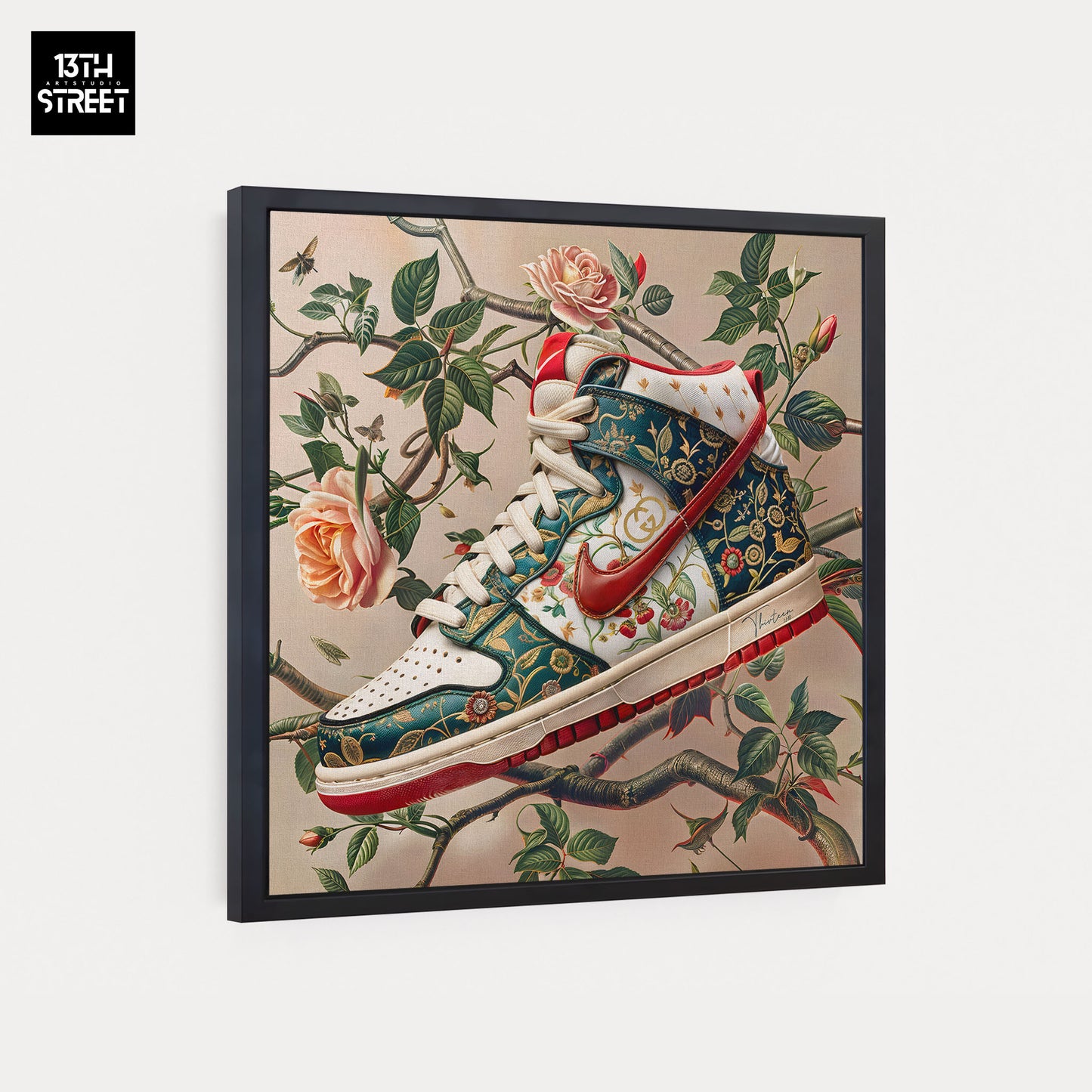 Dreizehn - Nike Jordan von Gucci - Leinwand 40x40x2cm