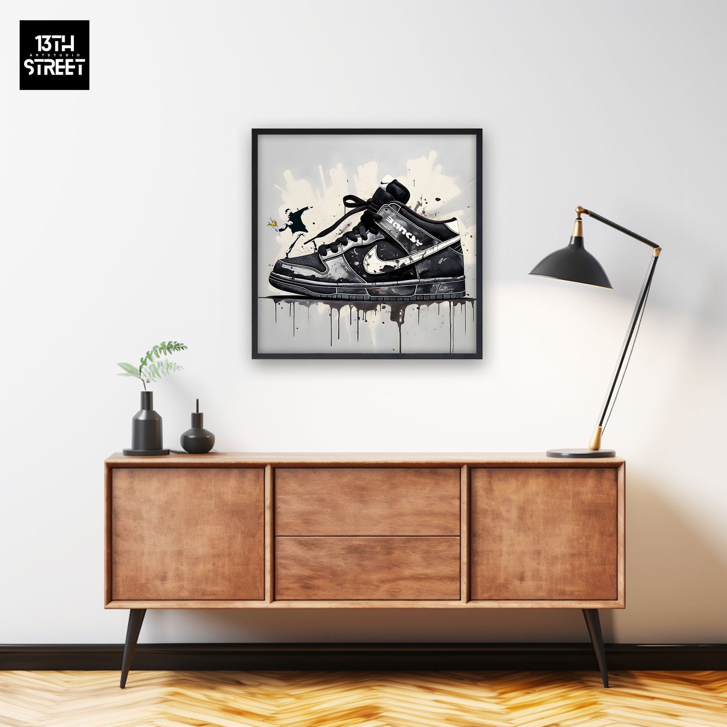 Thirteen - Nike Jordan by Banksy - Canvas 40x40x2cm
