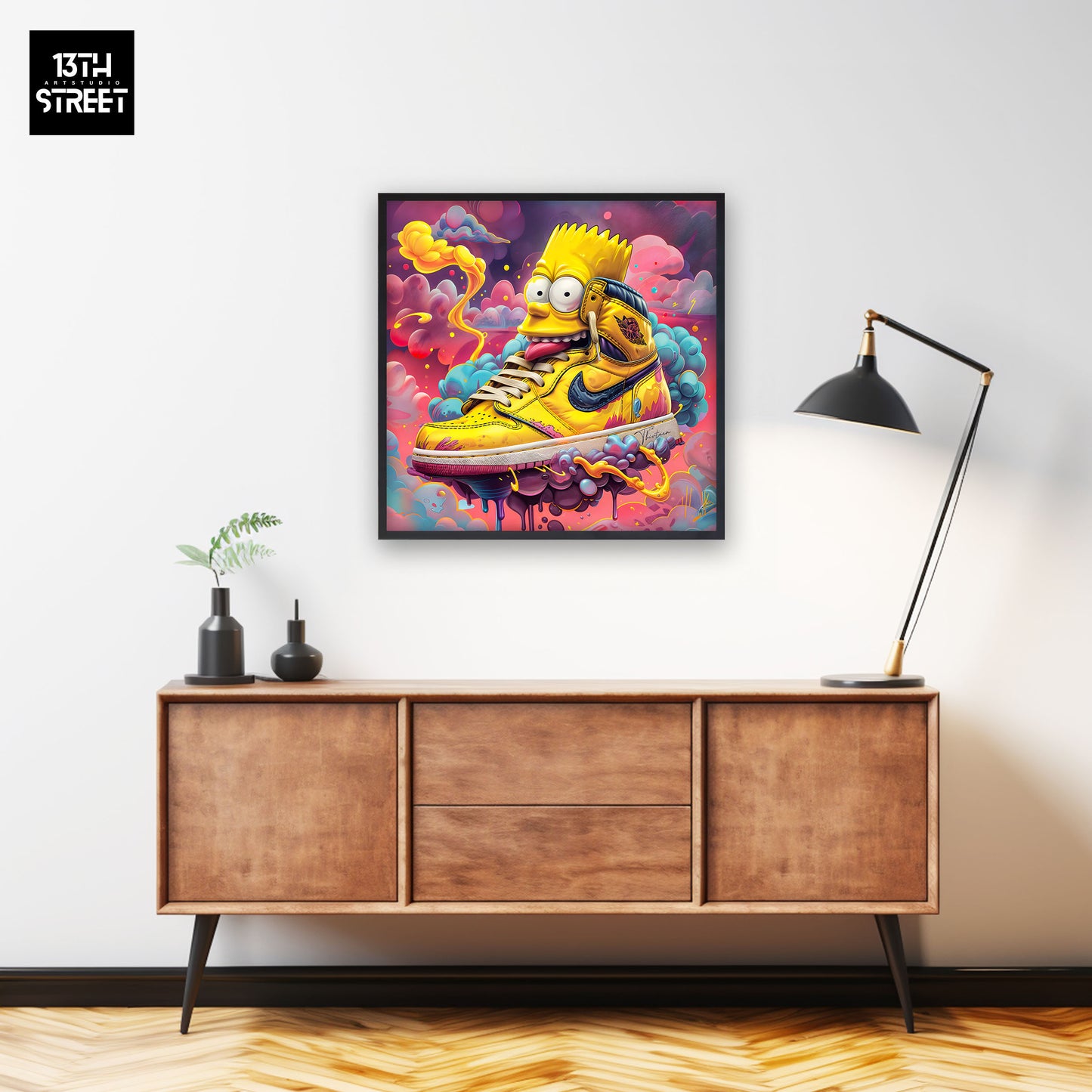 Thirteen - Nike Jordan by Bart Simpson - Toile 40x40x2cm