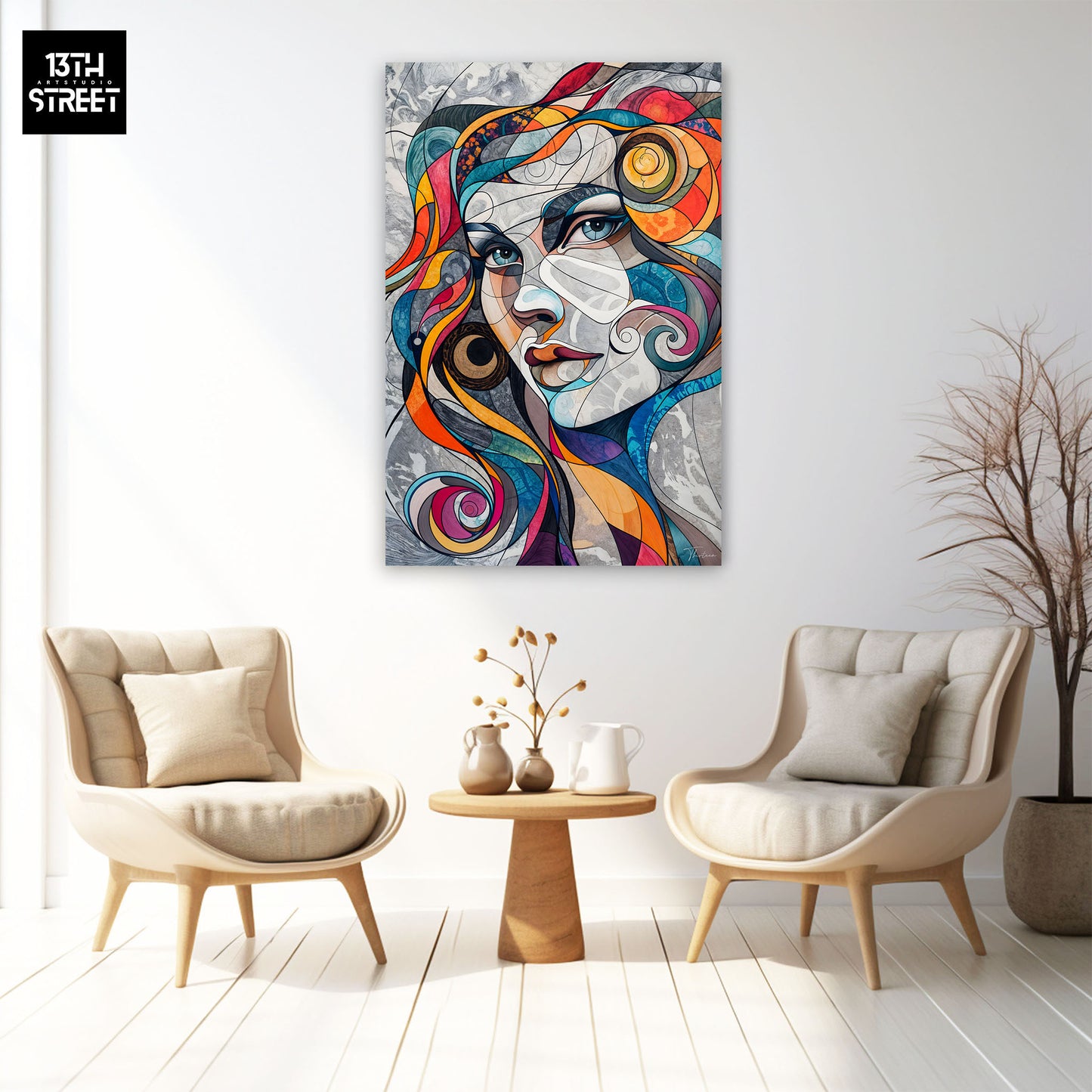 Thirteen - Chromatic Marble - Canvas