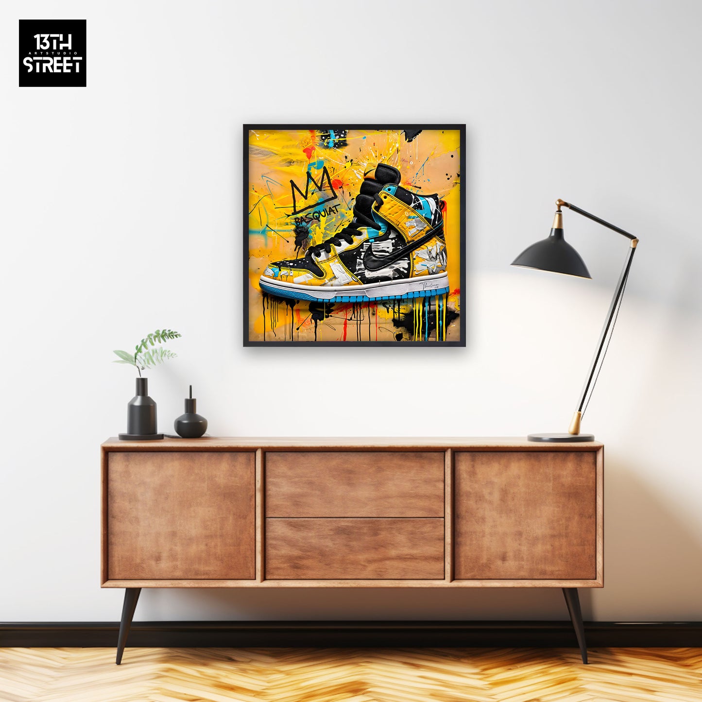 Thirteen - Nike Jordan by Jean-Michel Basquiat - Toile 40x40x2cm