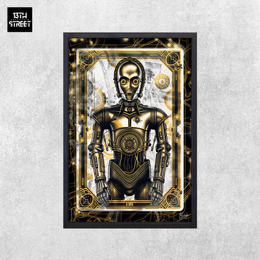 Blake – C-3PO Kartensammlung V.Gold – Leinwand 40 x 60 x 2 cm