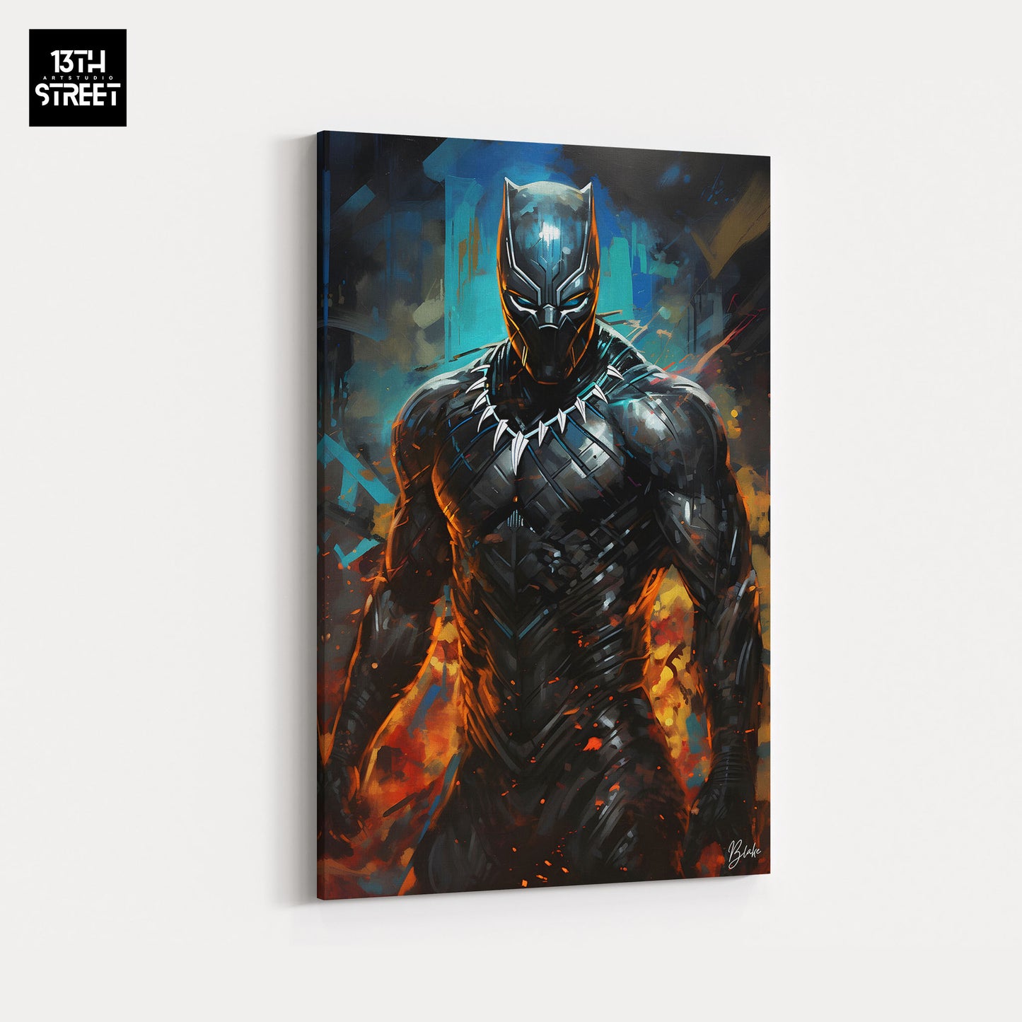 Blake - Black Panther Félin de la Nuit - Toile 60x90x2cm