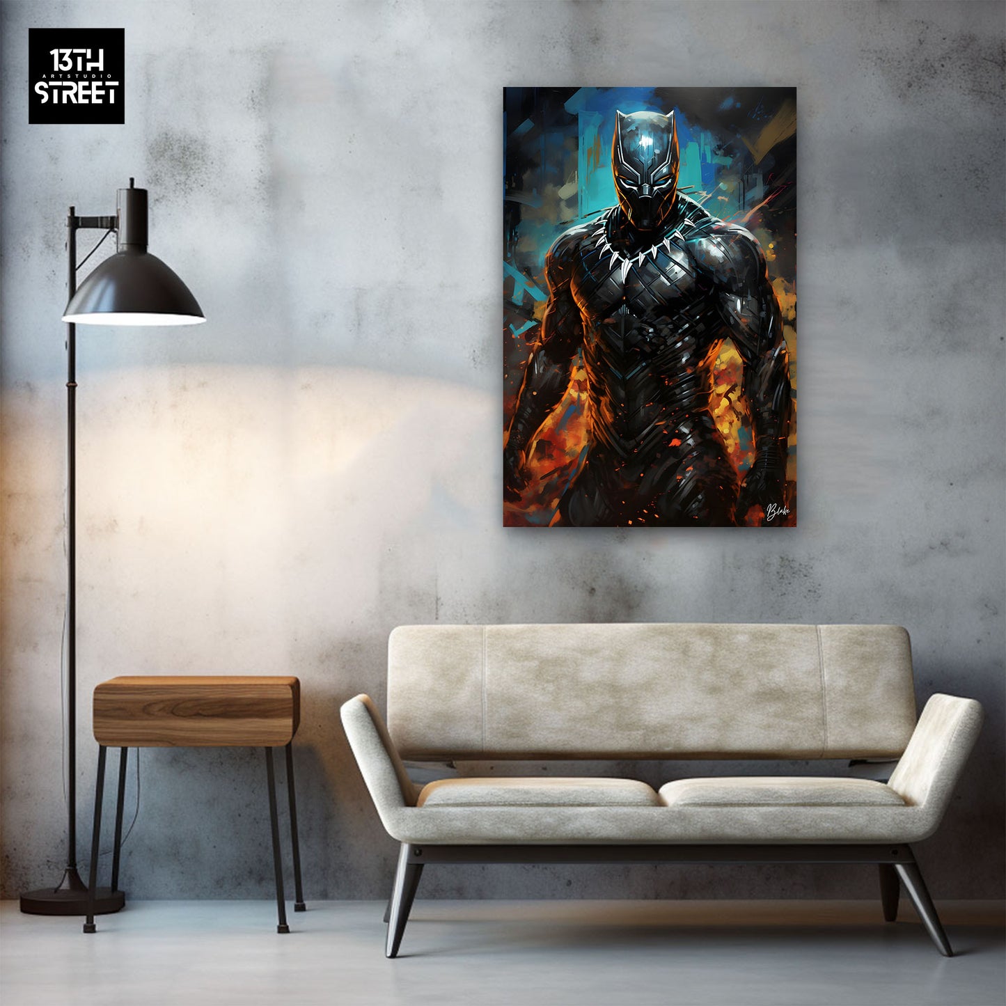 Blake - Black Panther Félin de la Nuit - Toile 60x90x2cm