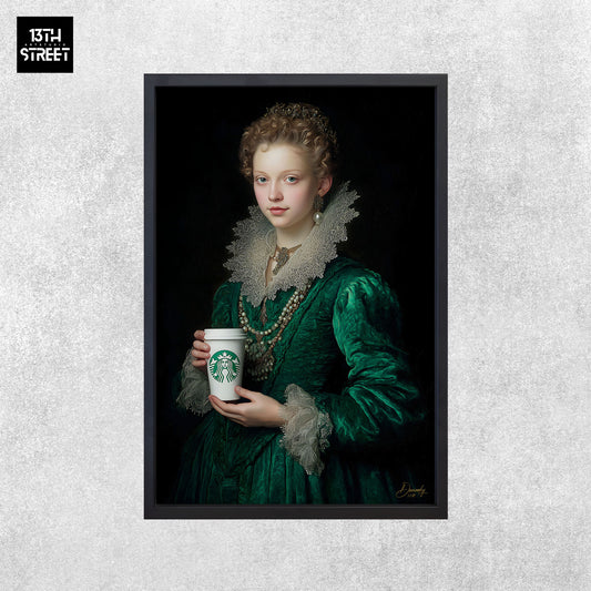 Davinsky - Majesté Caféinée Starbucks - Toile 40x60x2cm