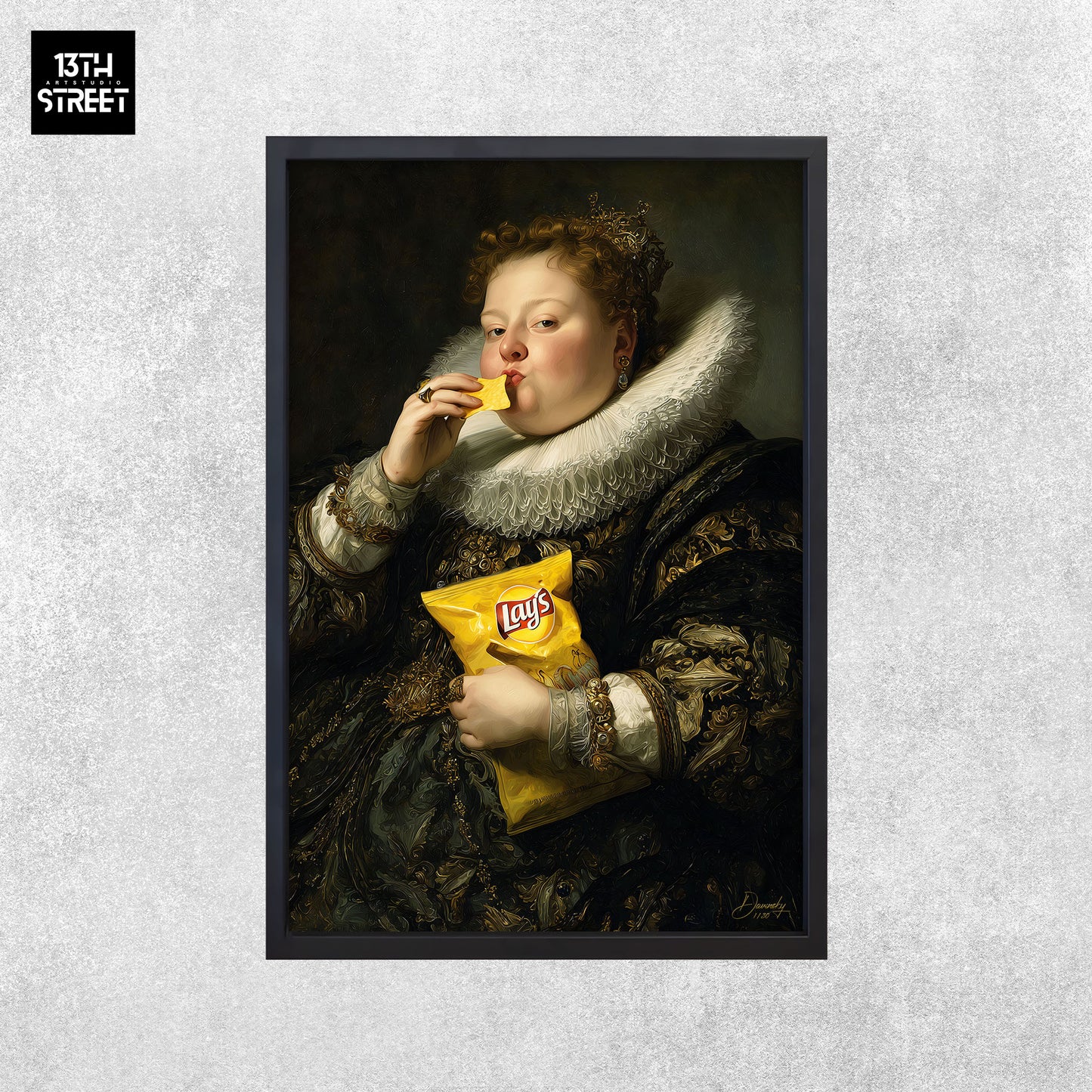 Davinsky - Die Knusper-Königin Lays - Leinwand 40x60x2cm