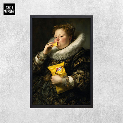 Davinsky - Die Knusper-Königin Lays - Leinwand 40x60x2cm
