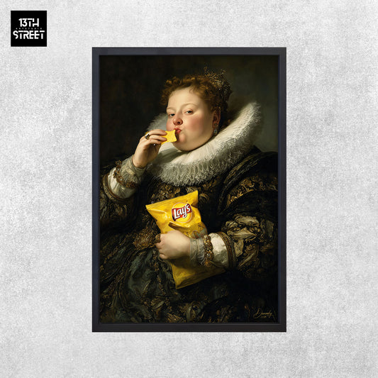 Davinsky - La Reine Croquant Lays - Toile 40x60x2cm