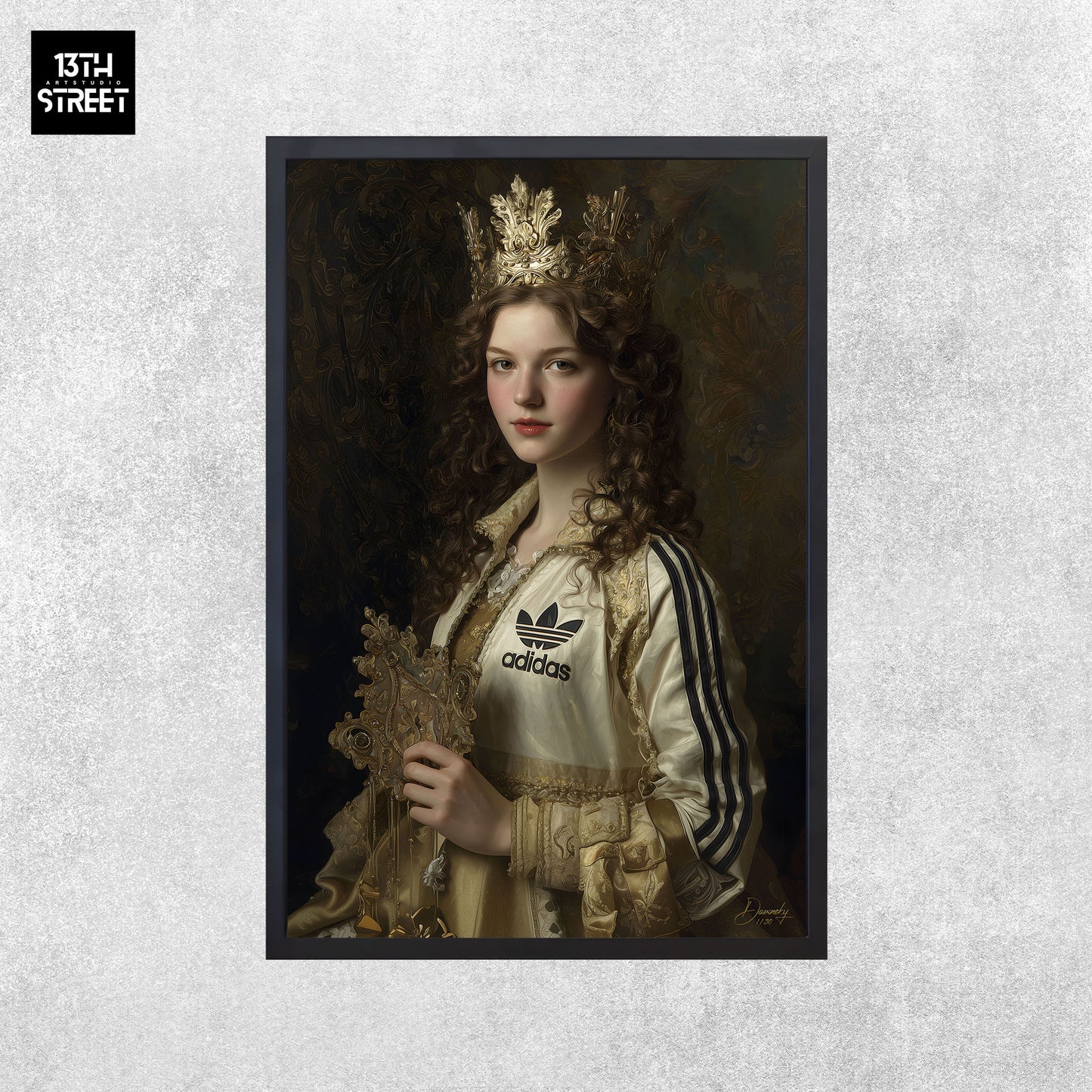 Davinsky - Königin der drei Streifen Adidas - Leinwand 40x60x2cm