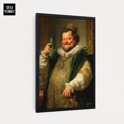 Davinsky - Entspannungskrone und Heineken Bier - Leinwand 40x60x2cm