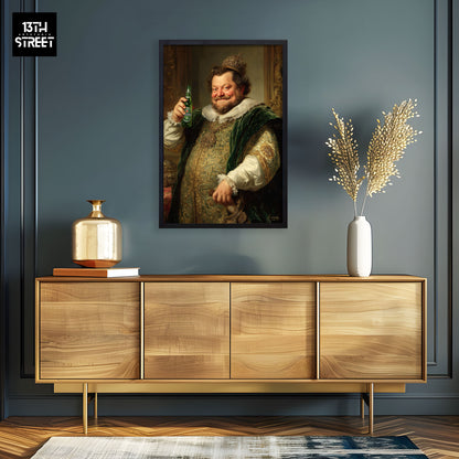 Davinsky - Entspannungskrone und Heineken Bier - Leinwand 40x60x2cm