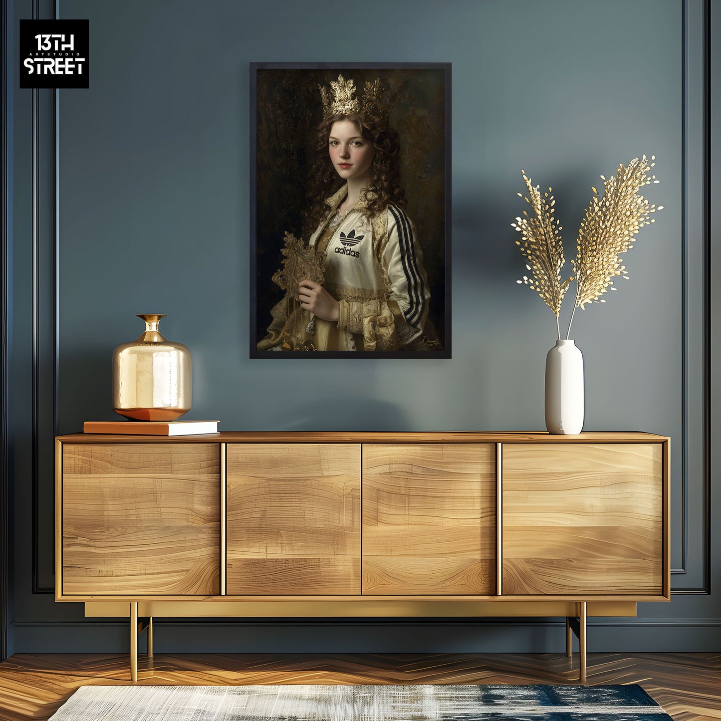 Davinsky - Königin der drei Streifen Adidas - Leinwand 40x60x2cm