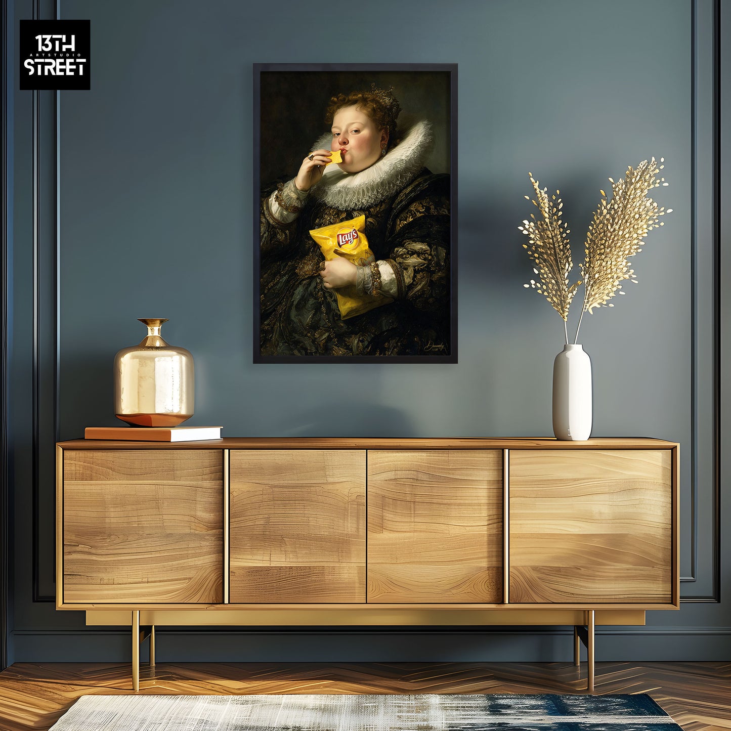 Davinsky - Die Knusper-Königin Lays - Leinwand 40x60x2cm