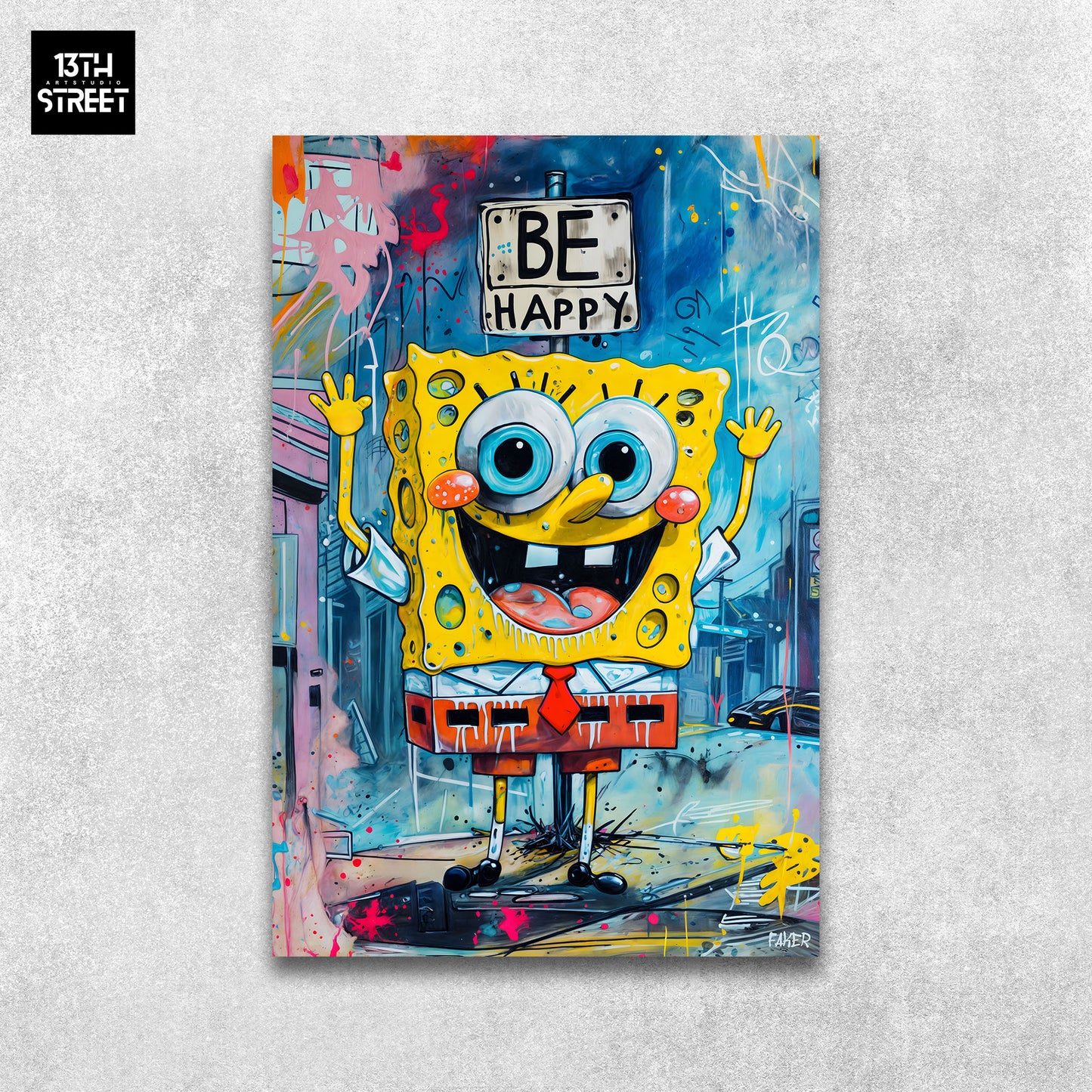 Faker - SpongeBob Be Happy Day - Canvas