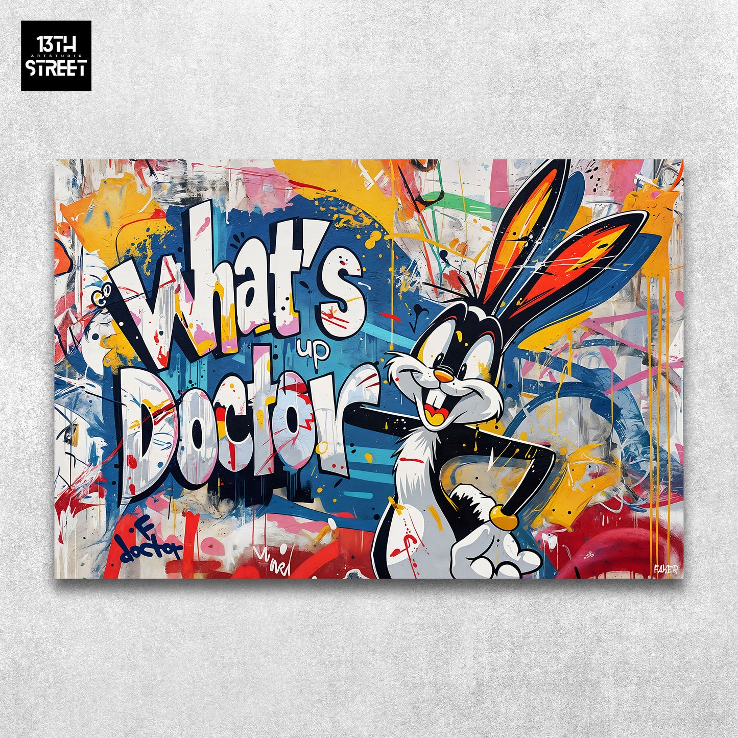 Faker - Bugs Bunny What's Up Doctor - Leinwand