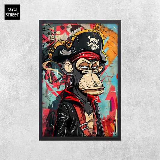 Faker - Bored Monkey Pirate - Toile 40x60x2cm