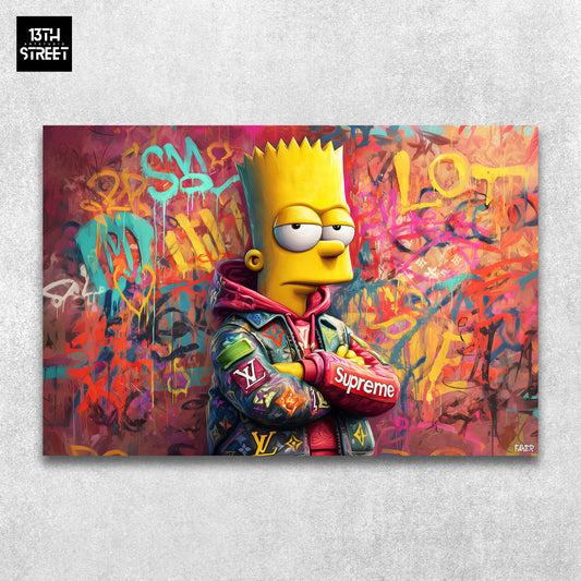 Faker - Bart Simpson Rebel Style - Toile