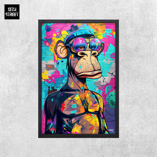 Faker - Bored Monkey Artist Painter - Canvas 40x60x2cm