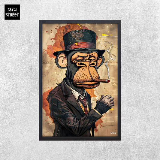 Faker - Bored Monkey Gentlaman Smoker - Canvas 40x60x2cm