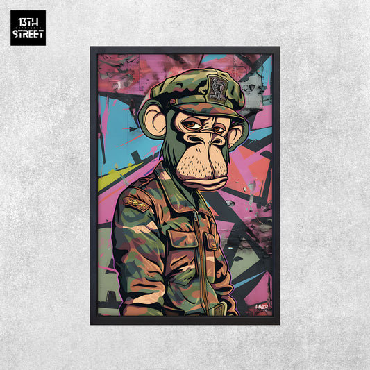 Faker - Bored Monkey Soldier - Canvas 40x60x2cm