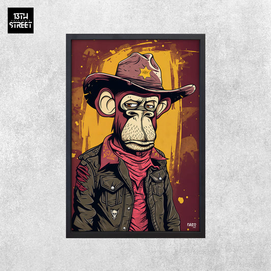 Faker – Bored Monkey Sheriff – Leinwand 40 x 60 x 2 cm