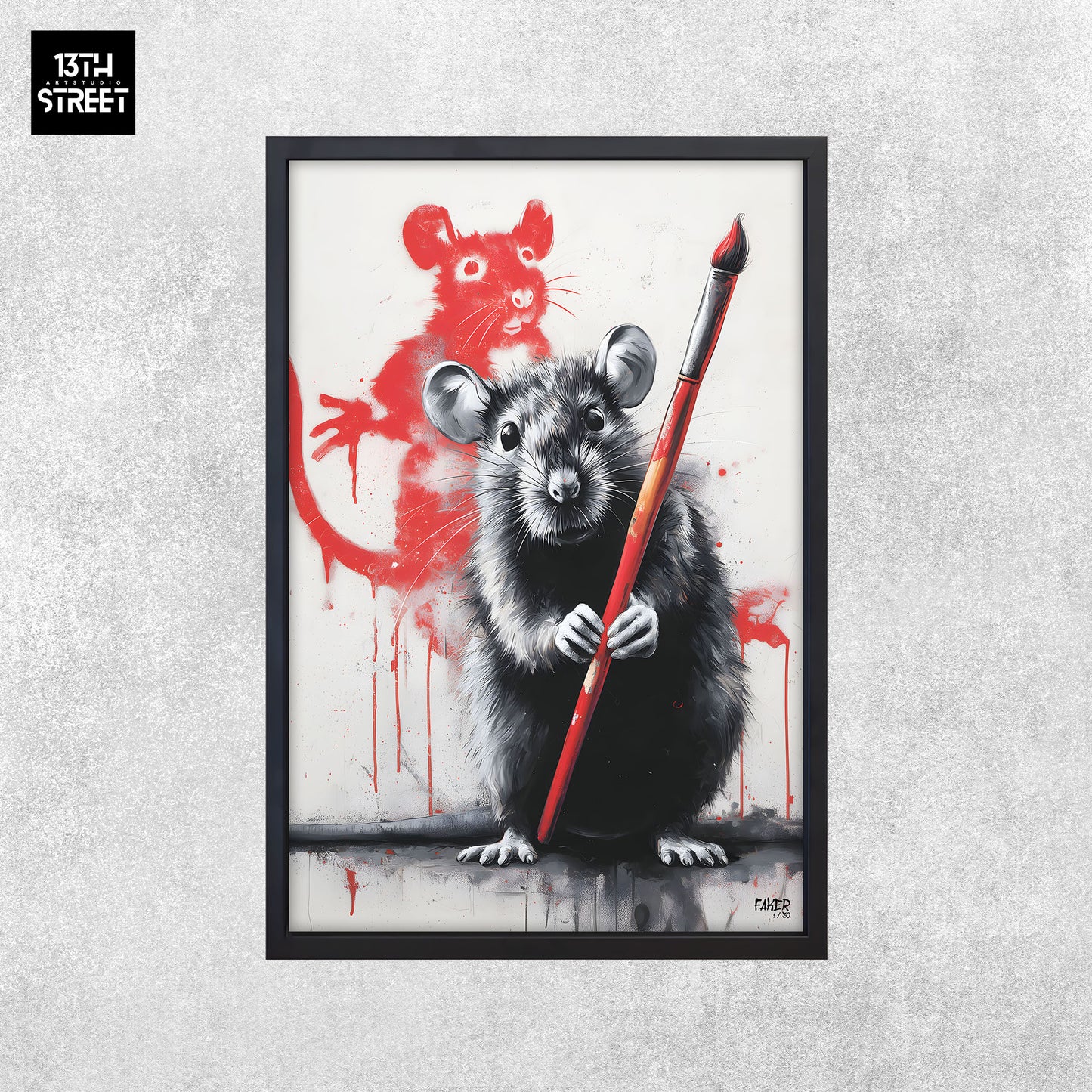 Faker - Rat Street Artist - Toile 40x60x2cm