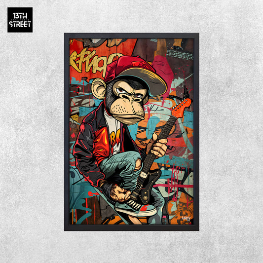 Faker - Bored Monkey Rockstar - Toile 40x60x2cm