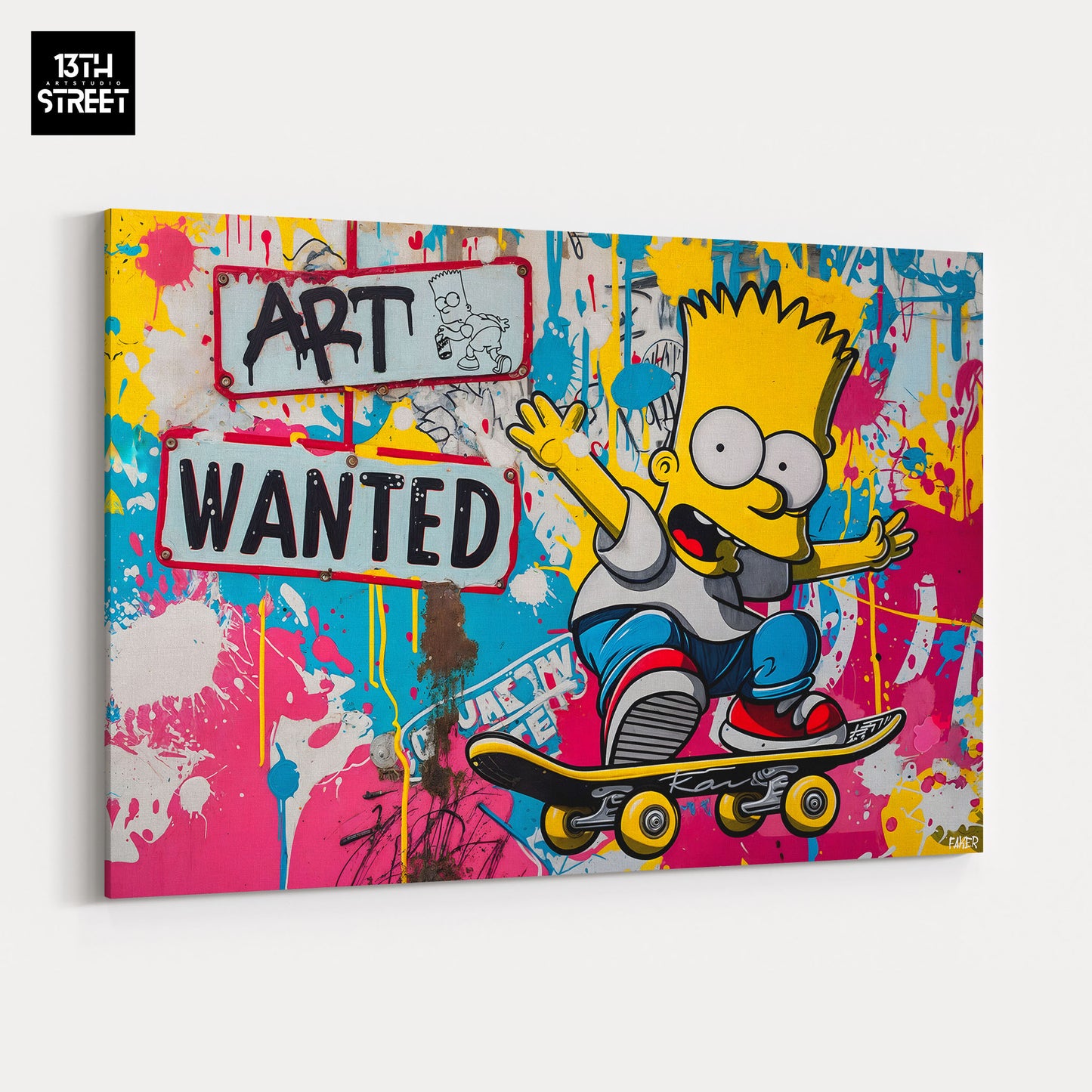 Faker - Bart Simpsons Art Wanted - Canvas