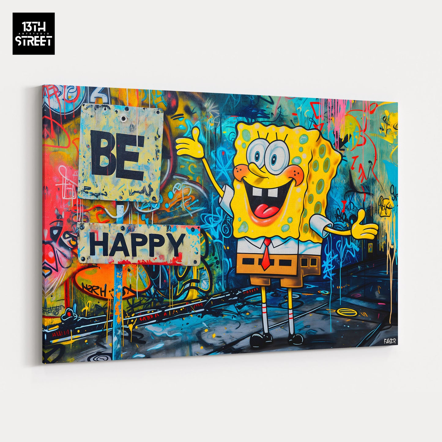 Faker - SpongeBob Be Happy - Canvas