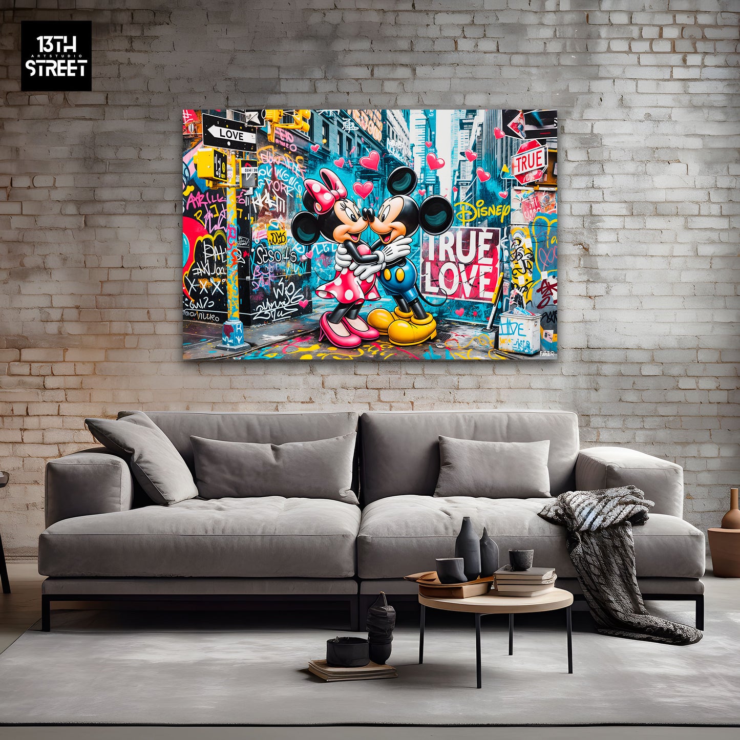 Faker – Mickey und Minnie True Love City – Leinwand