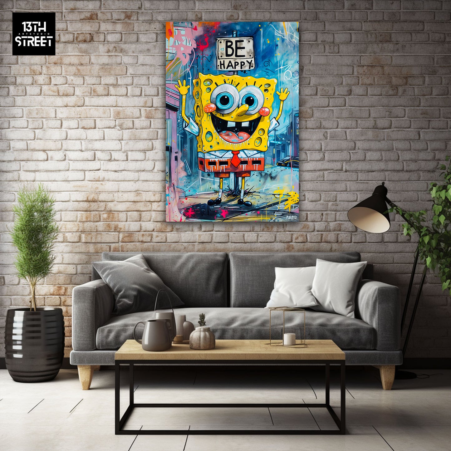 Faker - SpongeBob Be Happy Day - Canvas